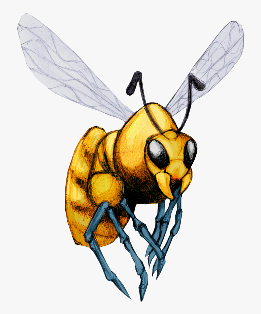 Drawn Bumblebee Killer Bee - Honey Bee, HD Png Download, Free Download