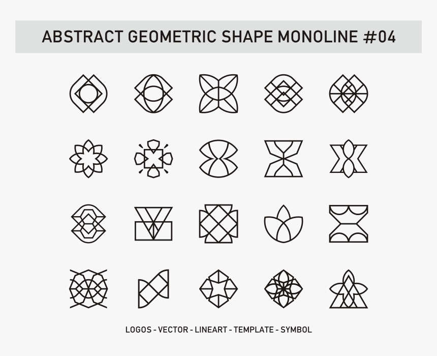 Abstract Geometric Shape Monoline-04 - Abstract Geometry Shapes, HD Png Download, Free Download