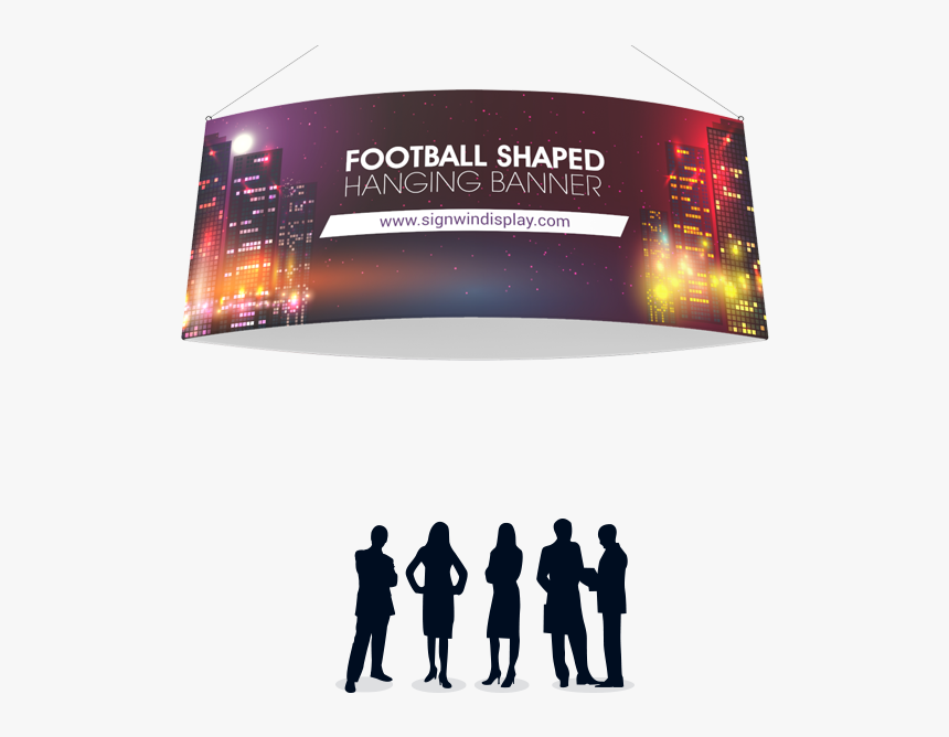 Football Shaped Hanging Banner Fabric Printing For - Tapered Circle Hanging Sign, HD Png Download, Free Download