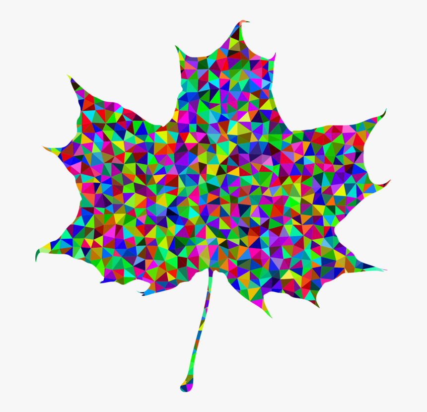 Plant,leaf,symmetry - Rainbow Maple Leaf Png, Transparent Png, Free Download