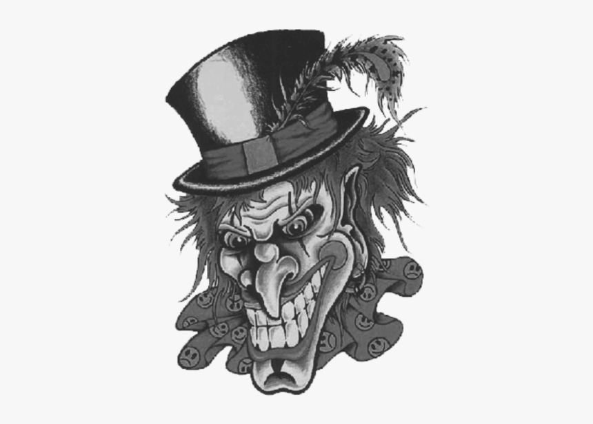 Evil Clown Drawing It Joker - Tato Png, Transparent Png, Free Download