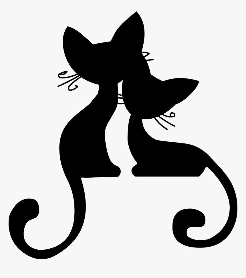 Cat Silhouette Kitten - Рисунки Черных Котов, HD Png Download, Free Download