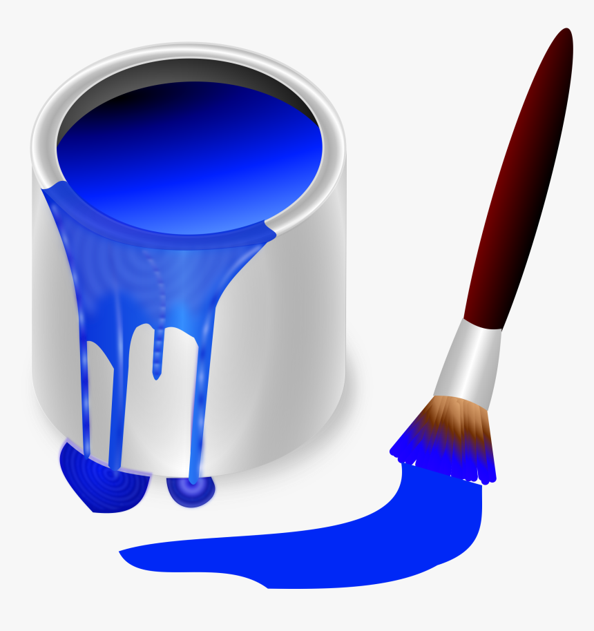 Bucket Blue Big Image - Brown Paint Clipart, HD Png Download, Free Download