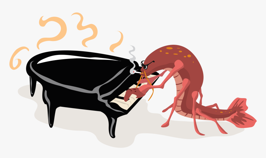 Crawfish Piano Player Clip Art - Crawfish Playing Piano, HD Png Download, Free Download