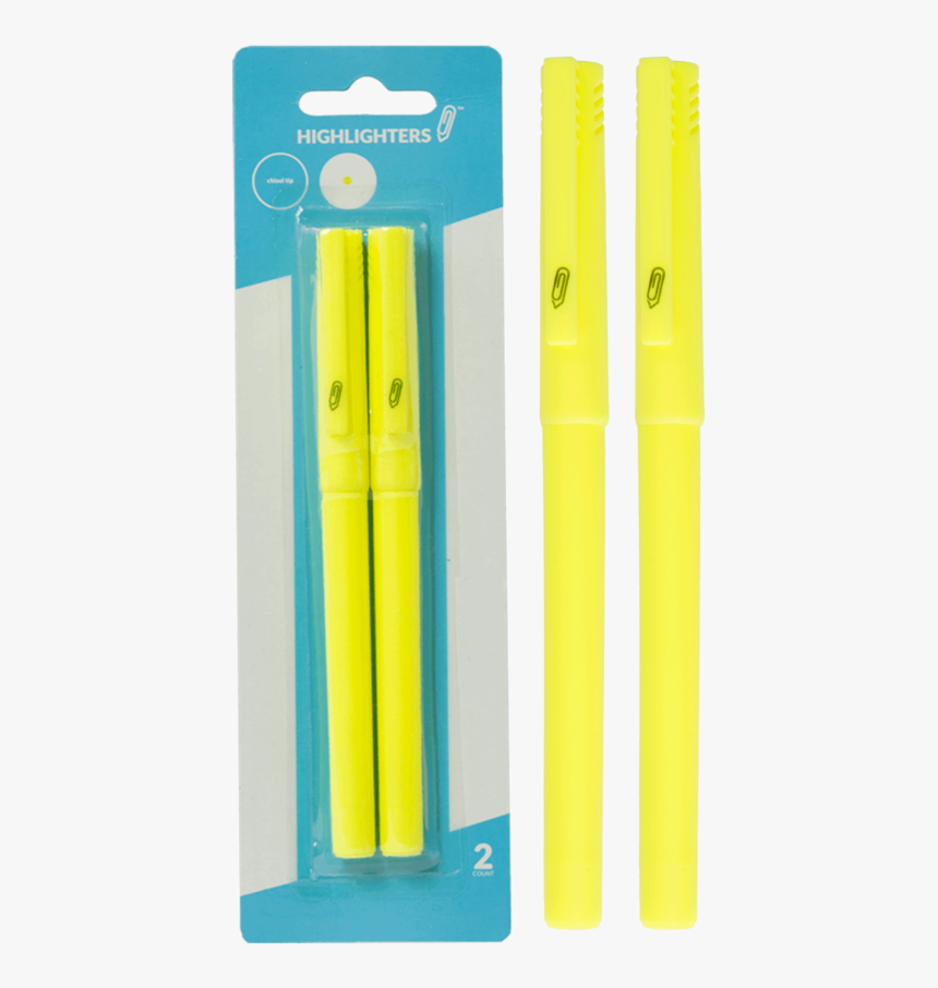 Indico Highlighter Pen-style Chisel Tip Yellow 2pk - Marking Tools, HD Png Download, Free Download