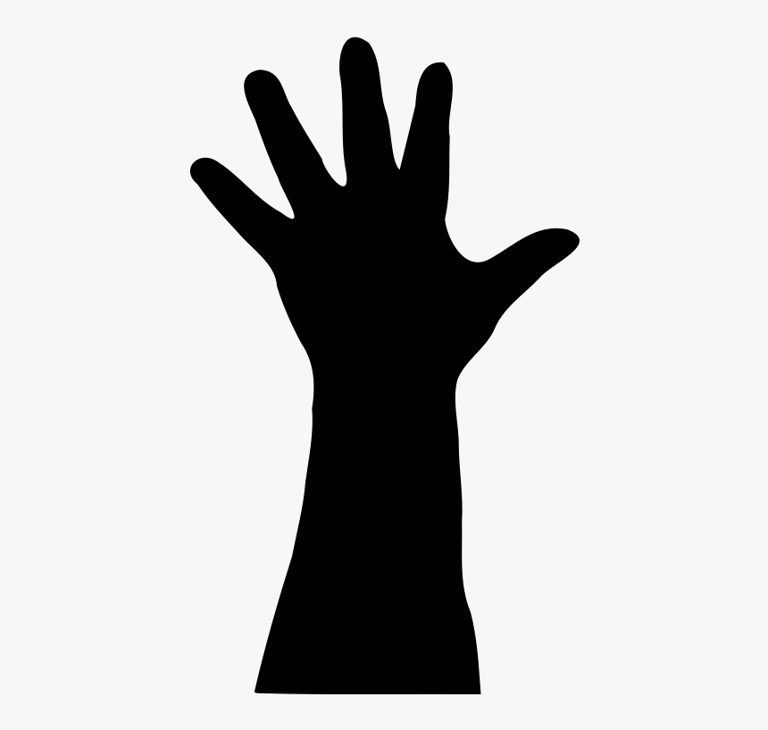 Raised Hand Silhouette Clip Art Download - Hand Raised Up Clip Art, HD Png Download, Free Download