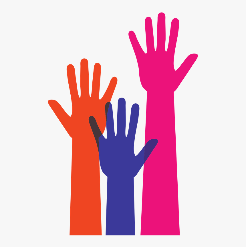 Orange, Purple, And Pink Raised Hands - Education As A Tool For Tolerance In Diversity Posters, HD Png Download, Free Download