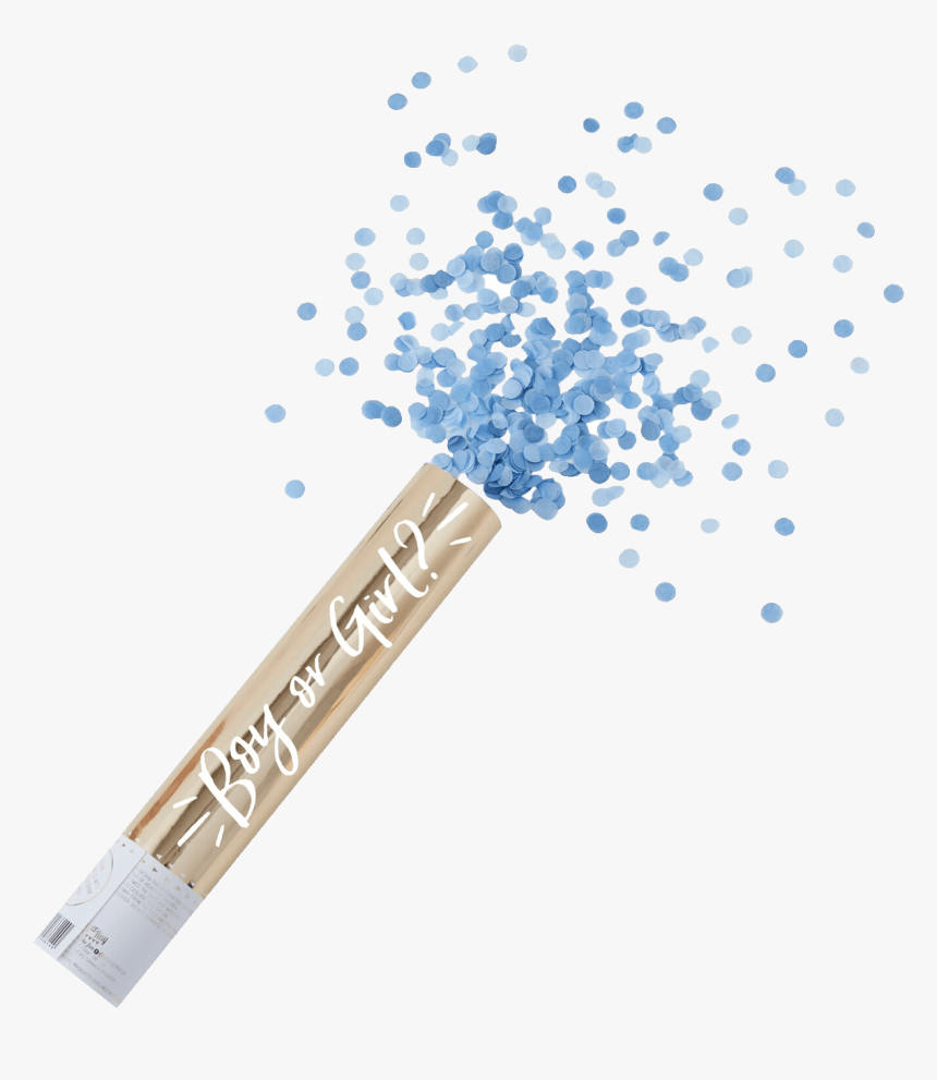 Blue Gender Reveal Confetti Shooter - Confetti Cannon, HD Png Download, Free Download