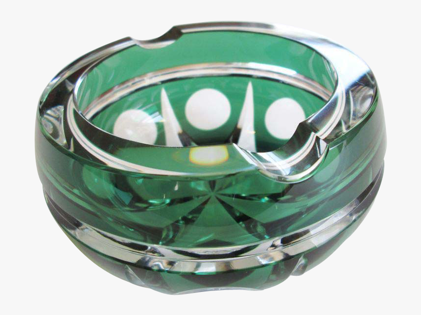 Val St Lambert Green Crystal Ashtray, HD Png Download, Free Download