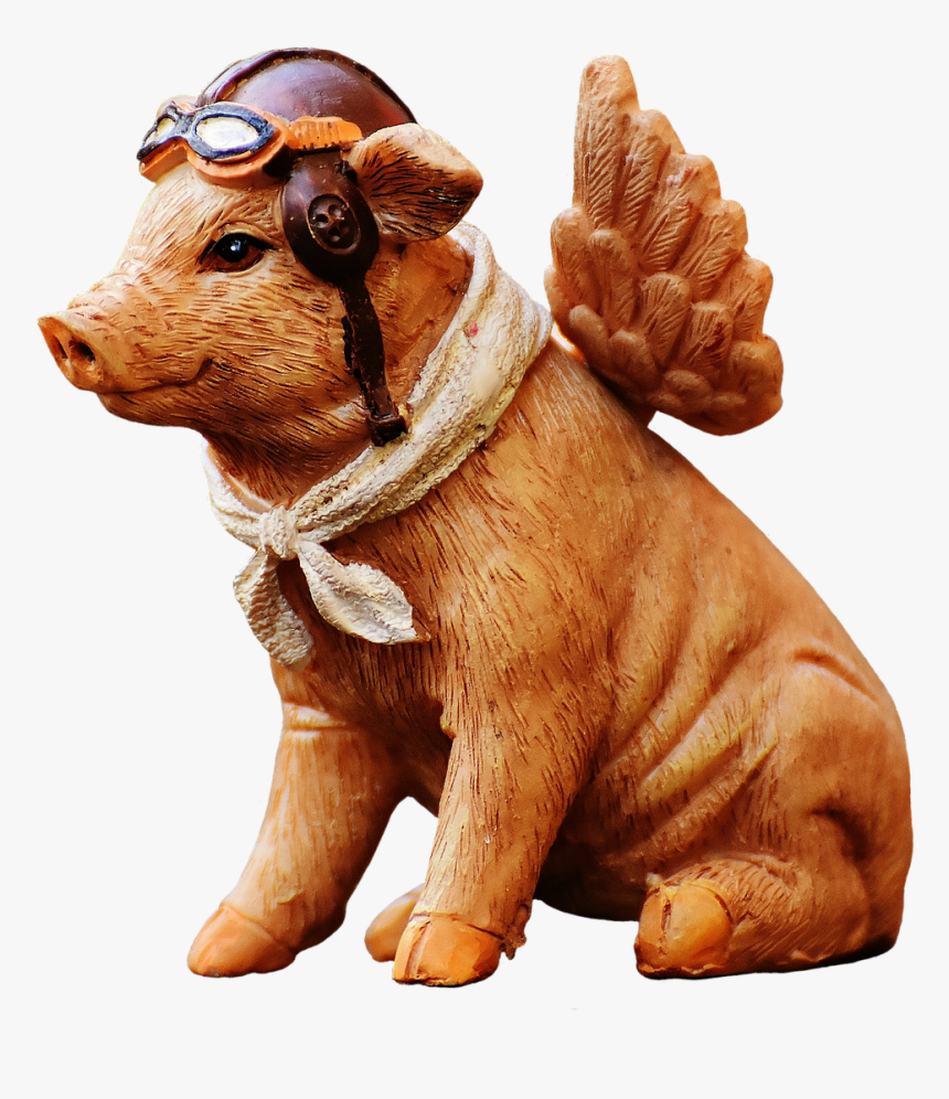 Lucky Pig Guardian Angel Figure Free Photo - Porco Anjo, HD Png Download, Free Download