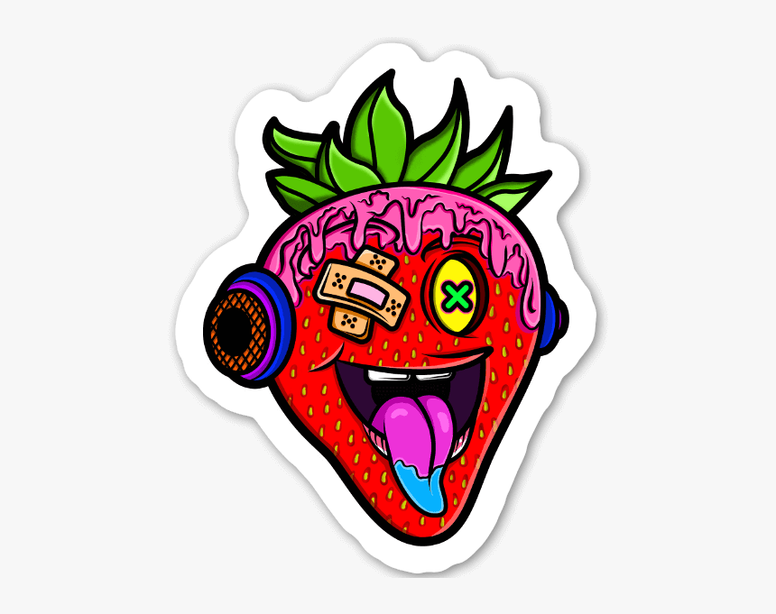 Crazy Strawberry Sticker - Crazy Strawberry, HD Png Download, Free Download