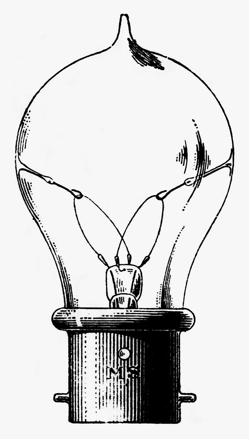 Vintage Light Bulb - Old Light Bulbs Drawing, HD Png Download, Free Download