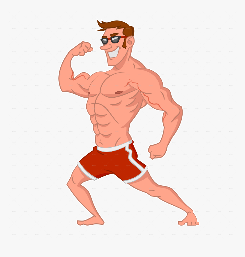 Body Builder Cartoon Png, Transparent Png, Free Download