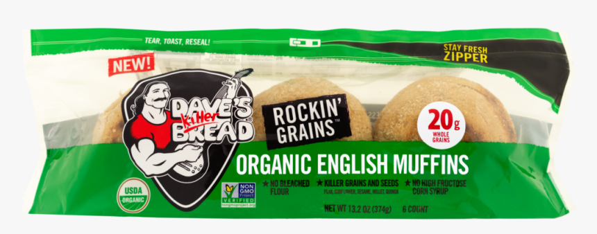 Dkb Rockin Grains English Muffins Final Photo - Dave's Killer English Muffins Nutrition, HD Png Download, Free Download