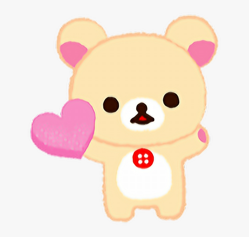 #cute #kawaii #rillakkuma #bear #heart #love #pastel - Bear With Heart Png Kawaii, Transparent Png, Free Download