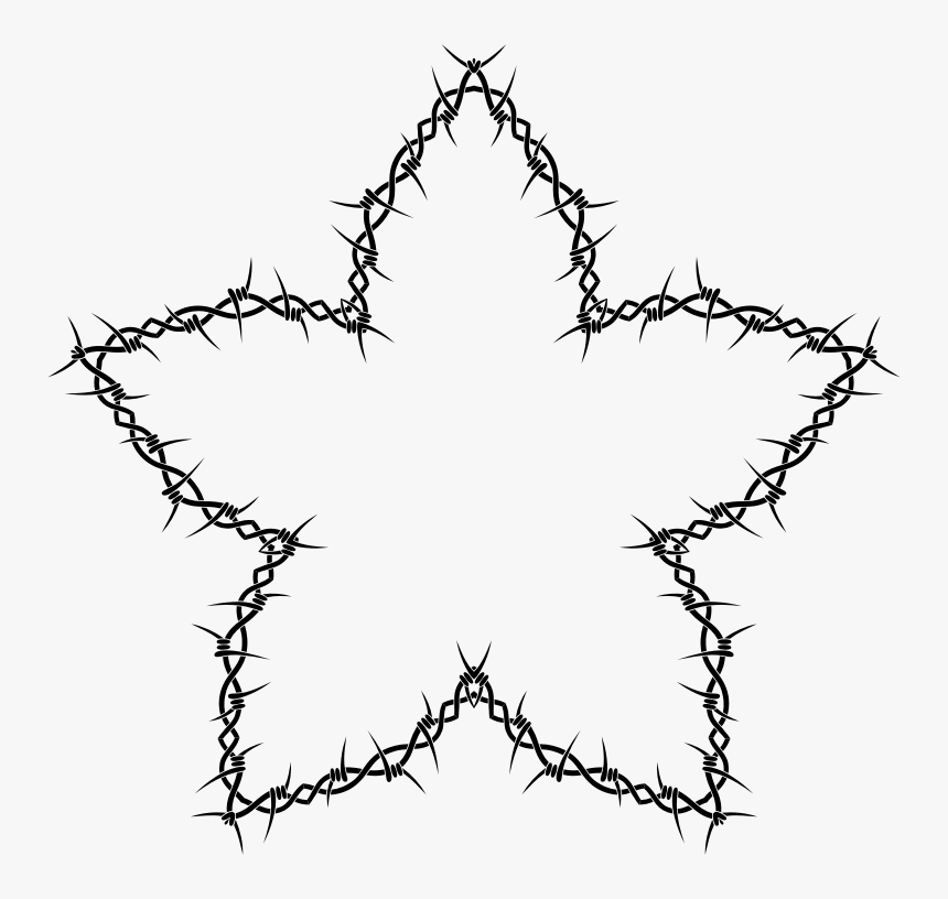 Barbed Wire Star - Cherry Blossom Flower Outline, HD Png Download, Free Download