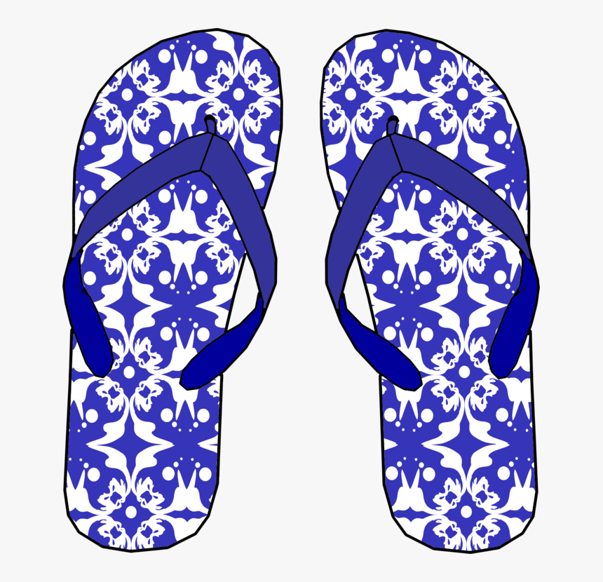 Blue,electric Blue,sandal - Flipflops Clip Art, HD Png Download, Free Download