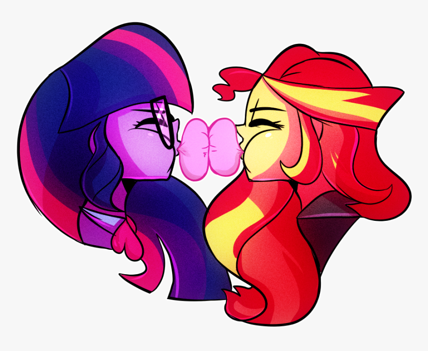 Mouth Clipart Chewing Gum - Twilight Sparkle And Sunset Shimmer Bubblegum, HD Png Download, Free Download