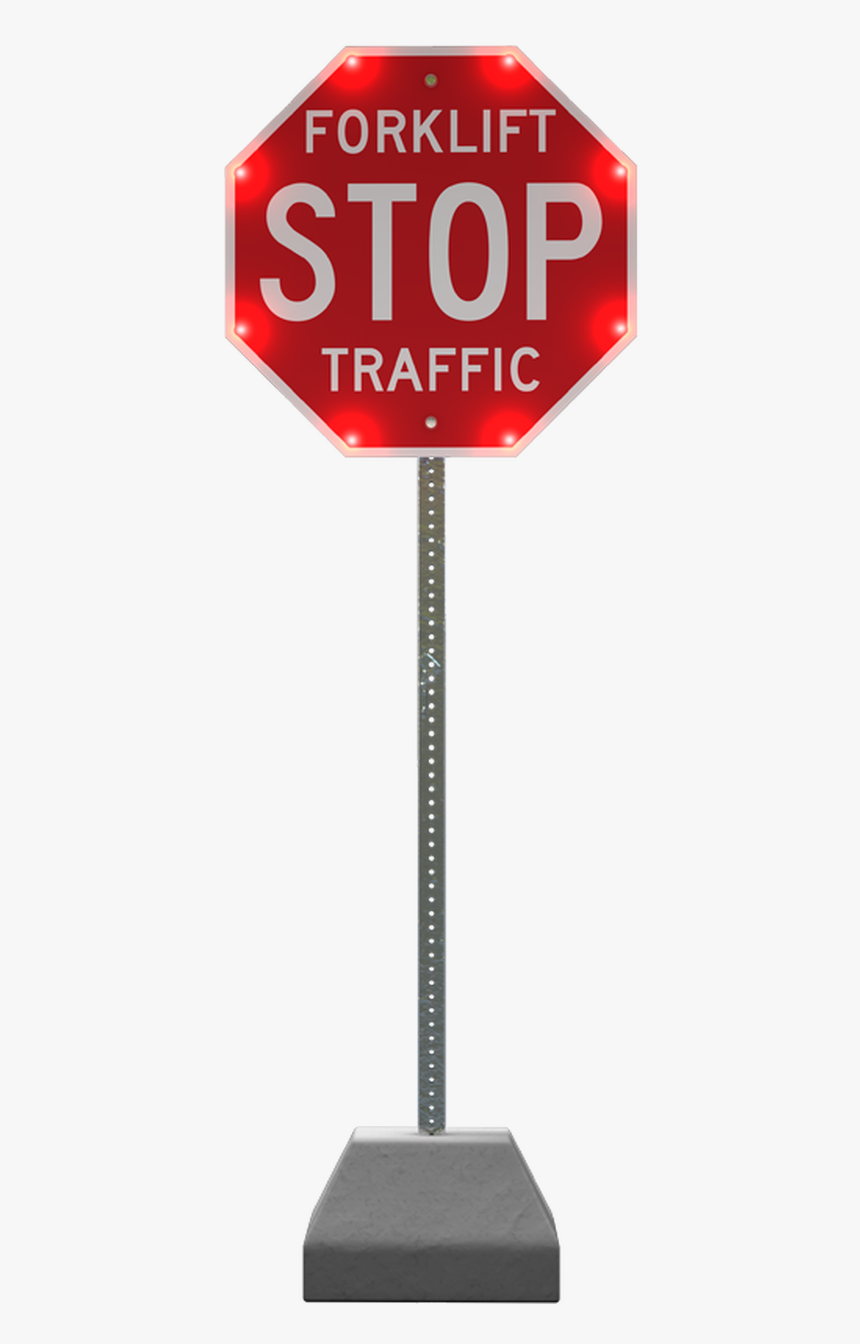 Blinkersign® Flashing Led "stop For Forklift Traffic - Stop Sign, HD Png Download, Free Download