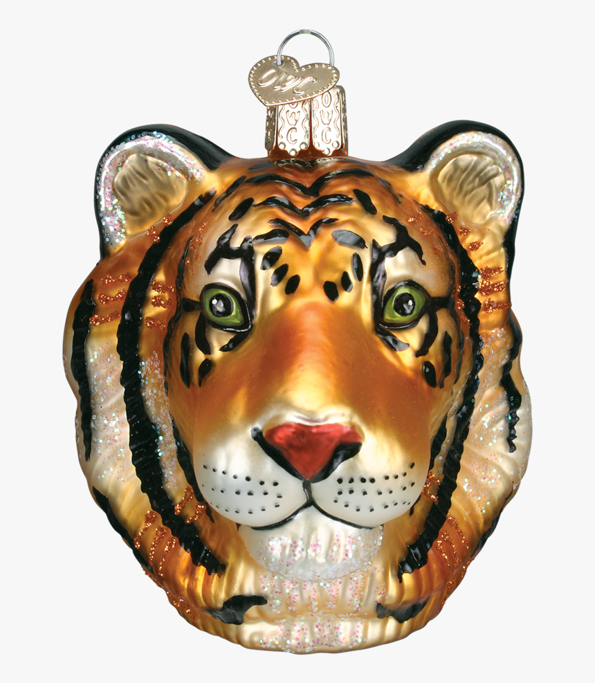 Old Word Christmas Tiger Head Glass Ornament, Owc-old - Siberian Tiger, HD Png Download, Free Download