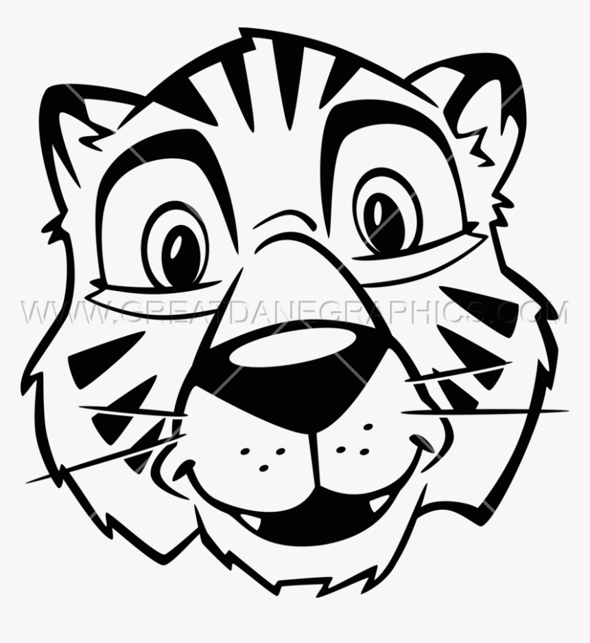 Tiger Cub Face Clipart Black And White, HD Png Download, Free Download