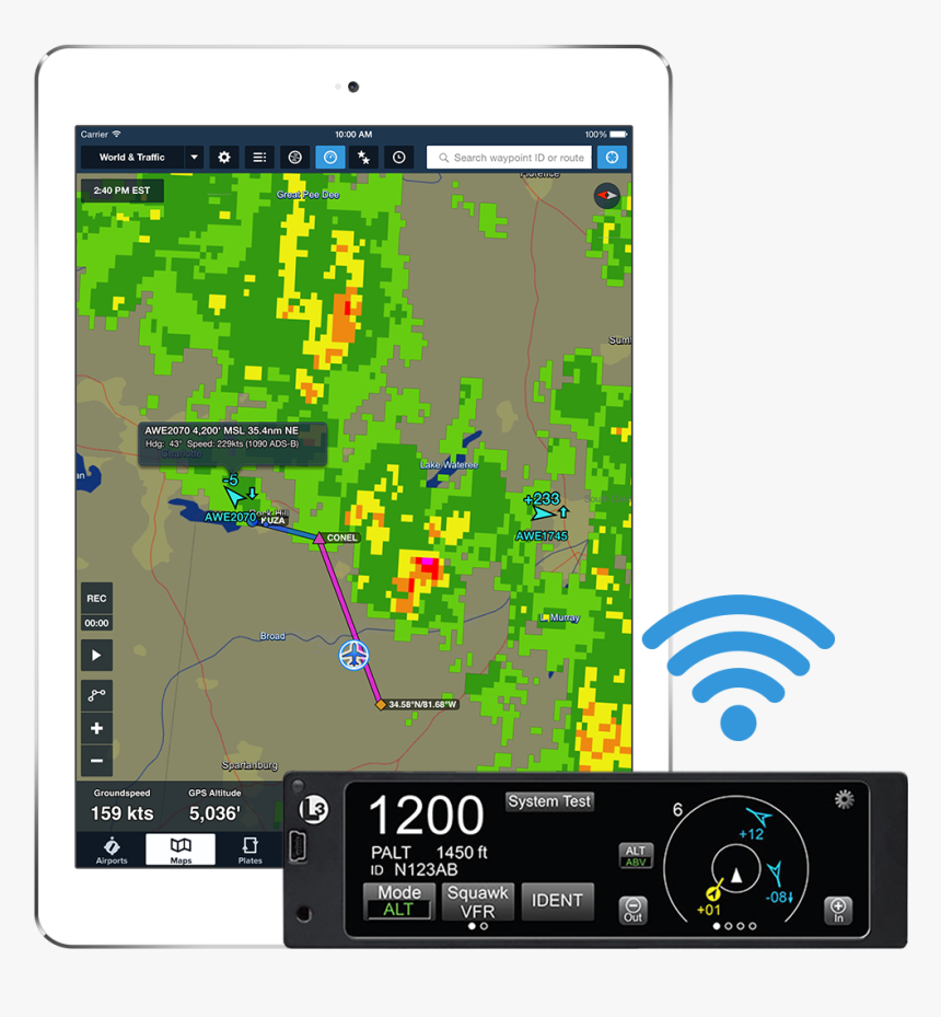 Connect To L 3 Lynx To Receive Ads B Traffic And Weather - Scout Ads B Foreflight, HD Png Download, Free Download