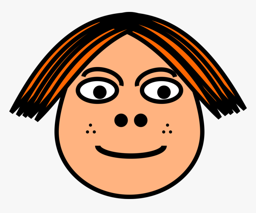 Transparent Woman Face Png - Cartoon Short Hair For Girls, Png Download, Free Download