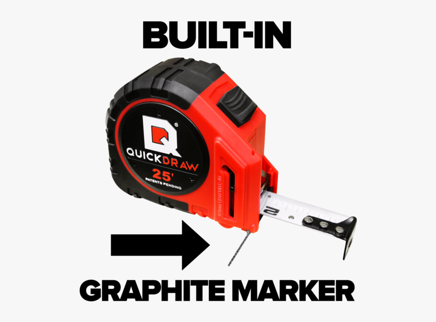Quickdraw Tape Measure With Built In Graphite Marking - Auto Marking Tape Measure, HD Png Download, Free Download