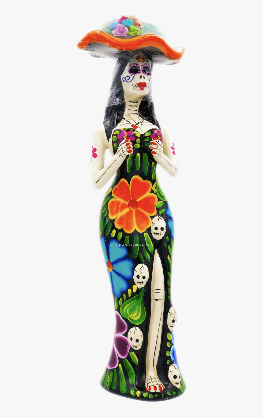 Tequila Epifania Anejo Katrina Black Flower Edition - Figurine, HD Png Download, Free Download