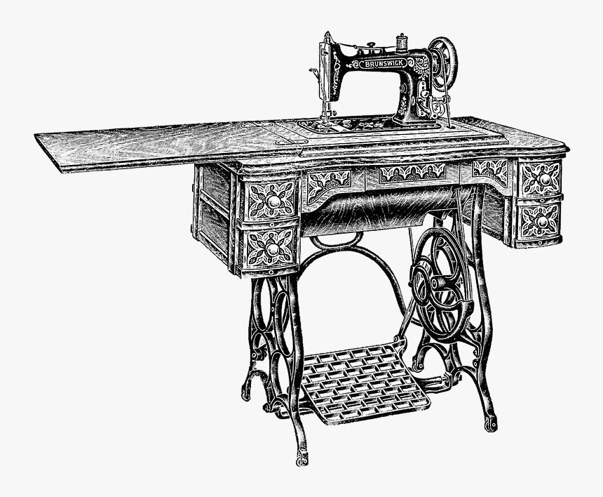 Vintage Sewing Machine - Clipart Vintage Sewing Machines, HD Png Download, Free Download