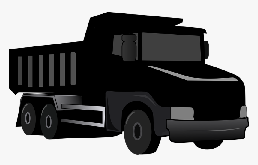 Truck Construction Transportation Cat Clipart Dump - Black Truck Clipart, HD Png Download, Free Download