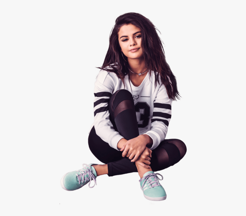 Selena Gomez Sitting Sneakers Png Image - Selena Gomez Wallpaper Hd Iphone, Transparent Png, Free Download