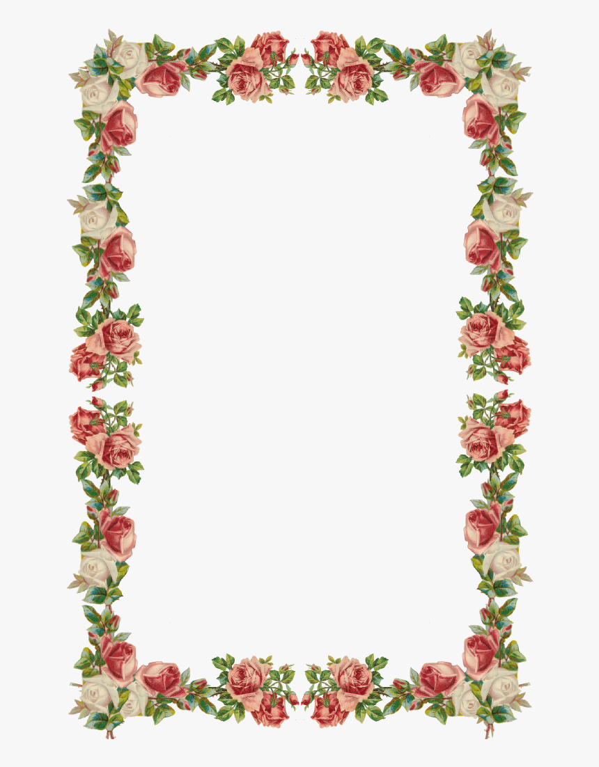 Victorian Border Frame Png - Flower Page Border Png, Transparent Png, Free Download