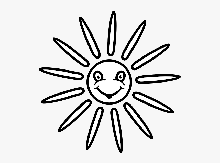 Vector Graphics Of Very Happy Sun - Gambar Hitam Putih Matahari, HD Png Download, Free Download