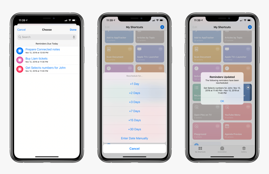 Rescheduling Reminders With Shortcuts - Iphone, HD Png Download, Free Download