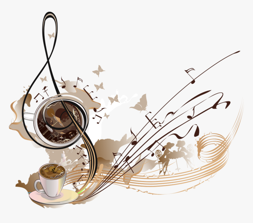 Coffee Cafe Musical Note - Coffee With Music, HD Png Download, Free Download