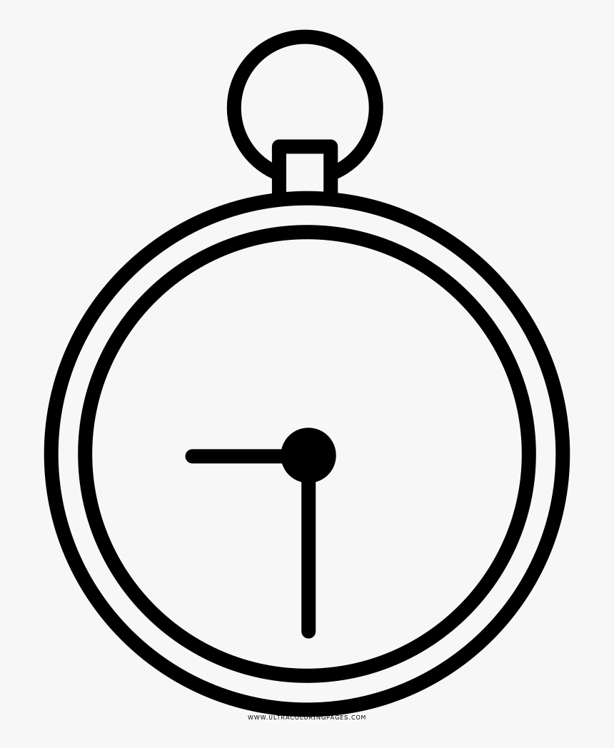 Stopwatch Coloring Page - Pocket Watch Coloring Page, HD Png Download, Free Download