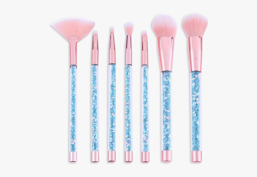 Mermaid Glitter 7 Piece Makeup Brush Set - Makeup Brushes, HD Png Download, Free Download