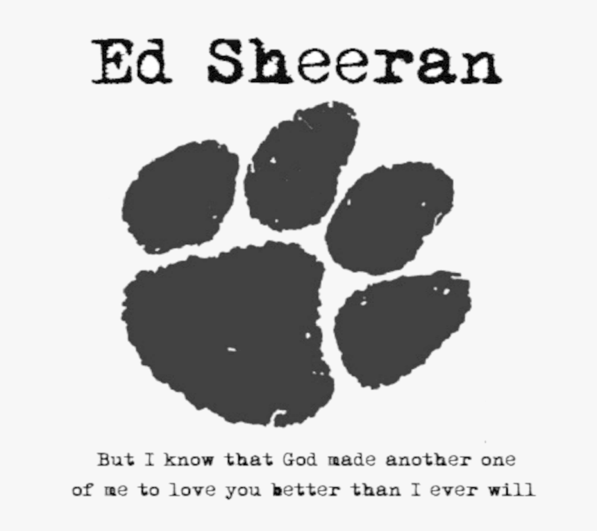 flydende Skov Necklet Clemson Paw , Png Download - Ed Sheeran Tattoo Art, Transparent Png -  kindpng