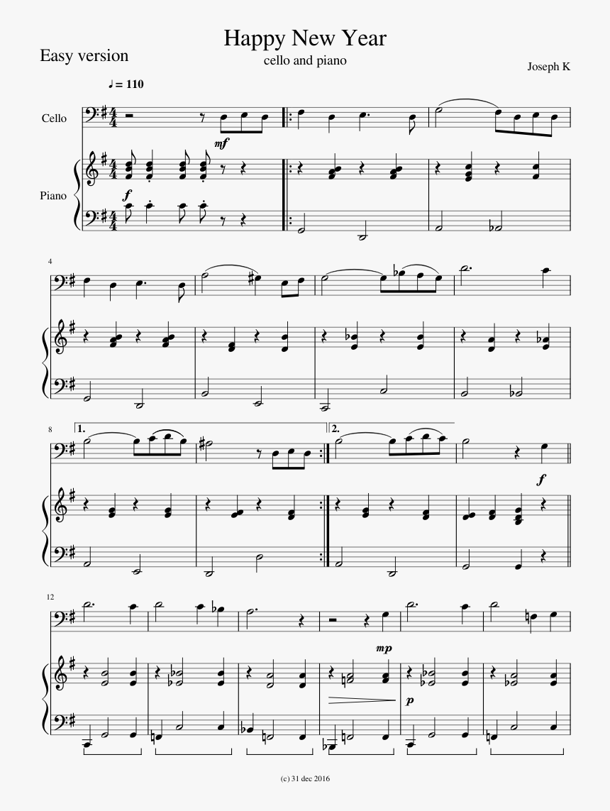 Carol Of The Bells Sat Sheet Music, HD Png Download, Free Download