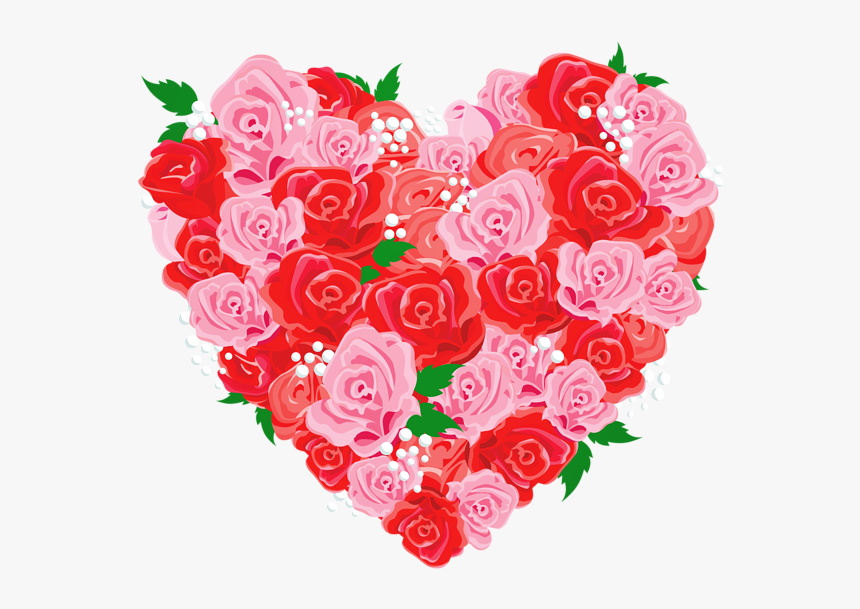 Heart Clipart Bouquet - Pink Rose Heart Clipart, HD Png Download, Free Download