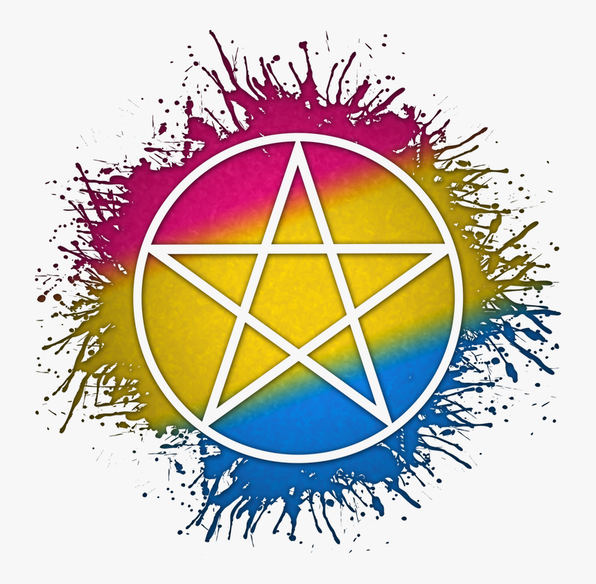 Atheist Symbol Silhouetted Out Of Lgbtq Rainbow Paint - Transparent Background Transparent Triple Goddess Symbol, HD Png Download, Free Download