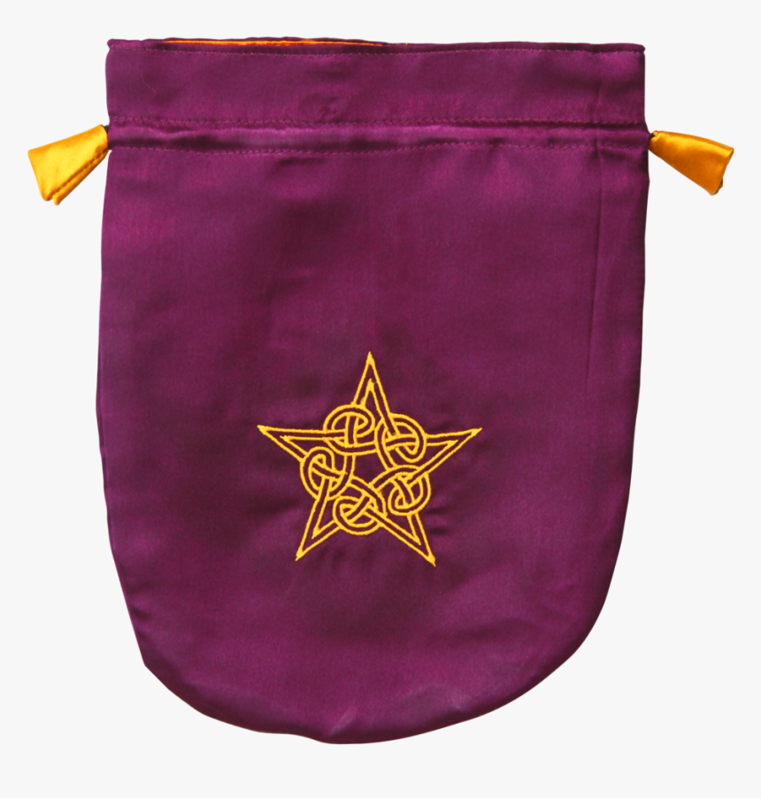 Stb08-purple Satin Celtic Pentagram Tarot Bag At Enchanted - Wristlet, HD Png Download, Free Download