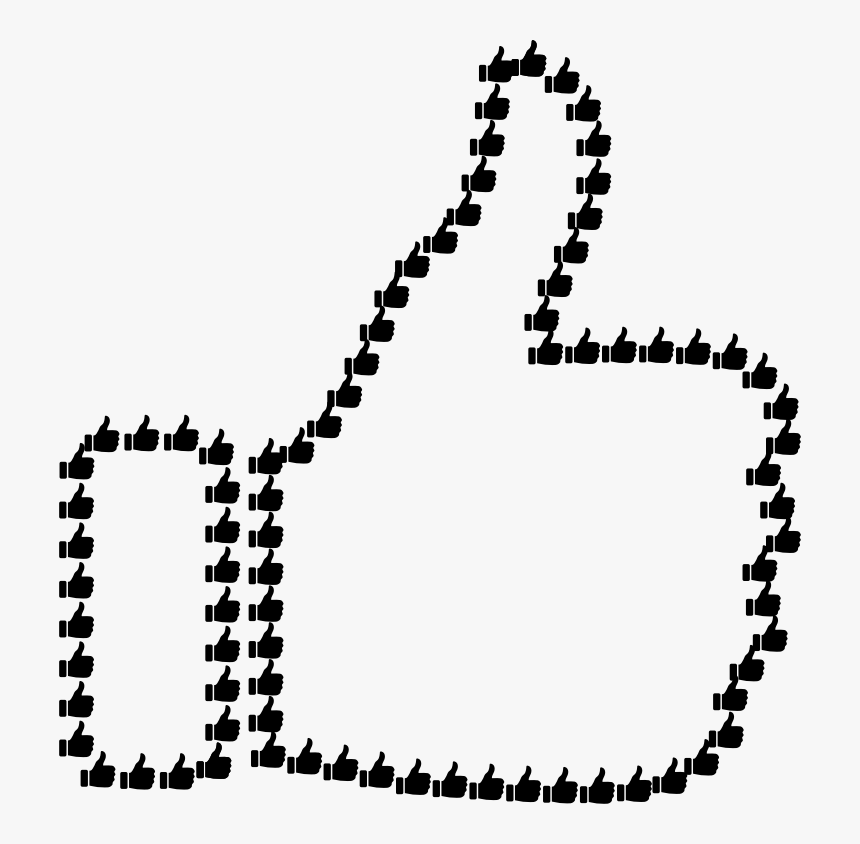 Thumbs Up Fractal Outline - Thumbs Up Text Art, HD Png Download, Free Download