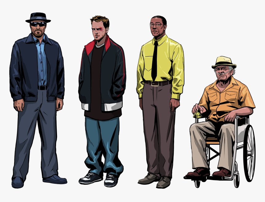 Walter White, Jesse Pinkman, Gus Fring, And Hector - Hector Salamanca Gus Fring, HD Png Download, Free Download