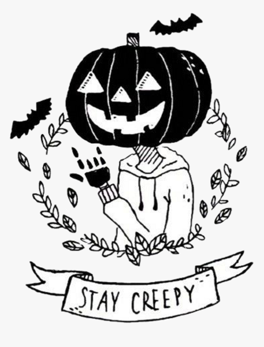 Blackandwhite Halloween Tattoo Tumblr Staycreepy Jack O Lantern Tattoos Black And White Hd Png Download Kindpng