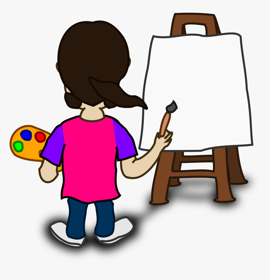 Banner Transparent Board Clipart Painter - Cartoon Image Of Painting, HD Png Download, Free Download