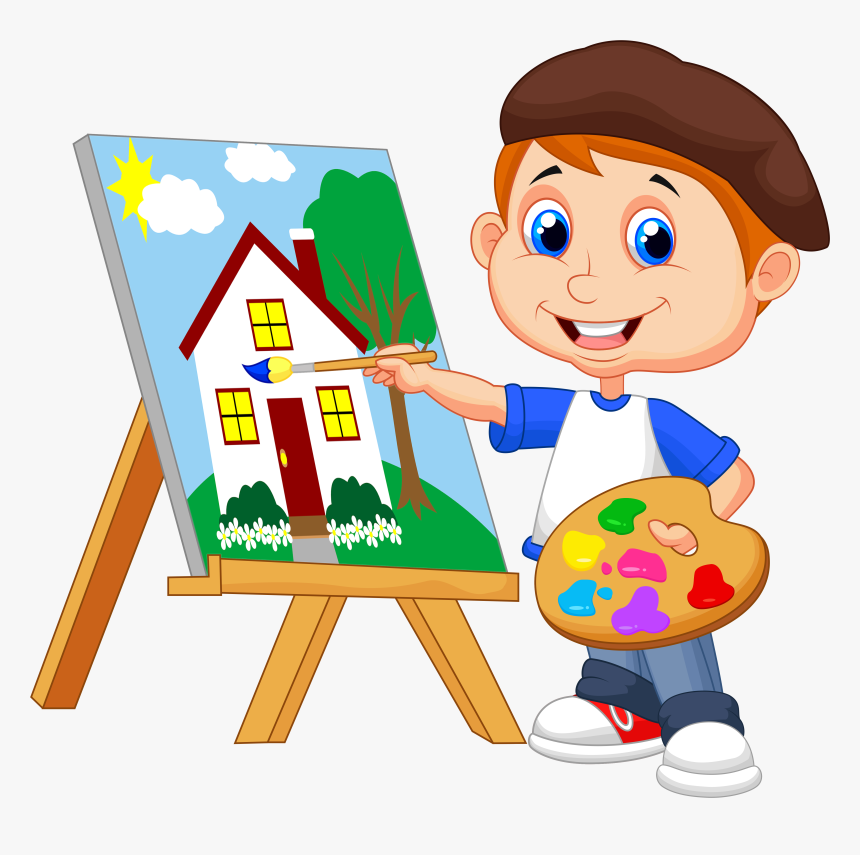 Clip Art Transparent - Child Painting Clipart, HD Png Download - kindpng