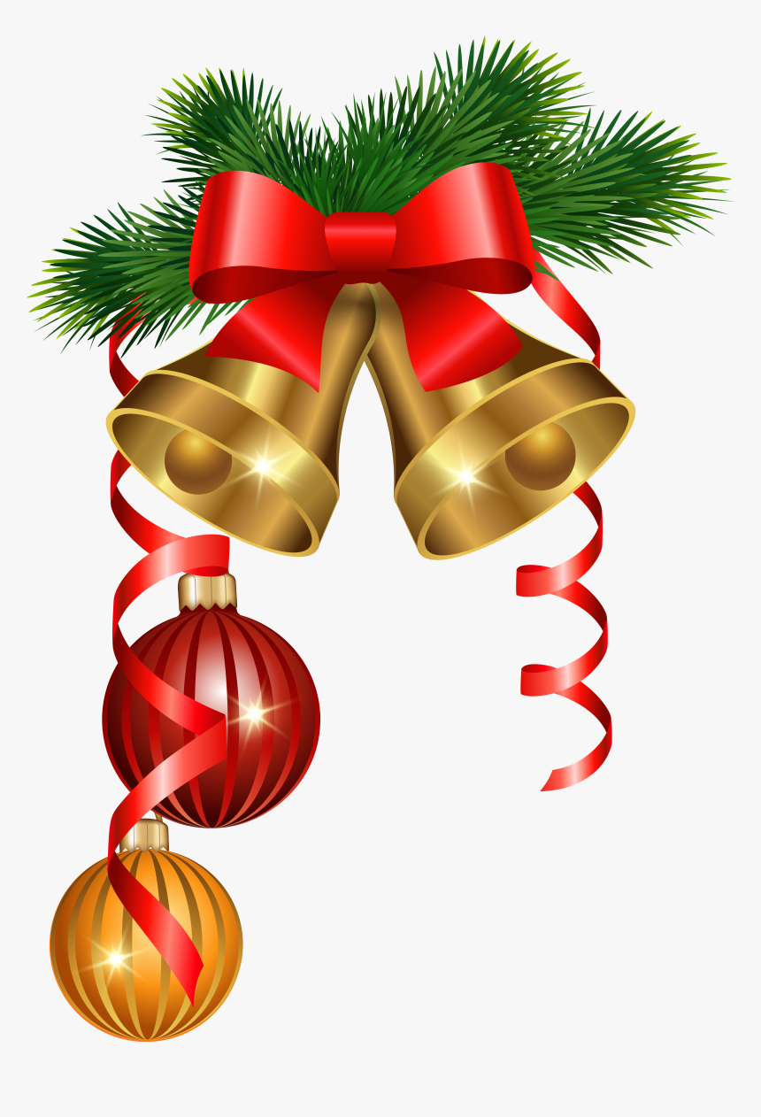 Christmas Golden Bells And - Christmas Bells And Candles, HD Png Download, Free Download