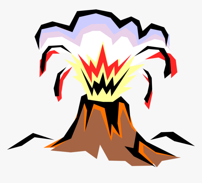 Vector Illustration Of Mountain Volcano Blows Its Top - Volcano Clip Art, HD Png Download, Free Download